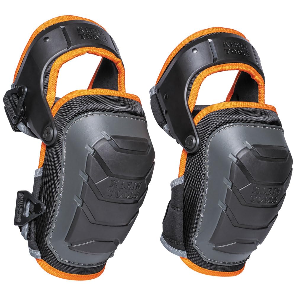 Buy now Klein Tools 60491 Hinged Knee Pads, Heavy Duty Gel Foam Protective Knee Pads with Quick-Fasten Buckle and Thigh Strap, Black at indiglob india