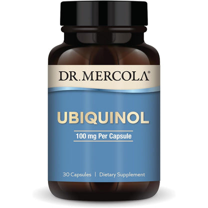 Dr. Mercola Ubiquinol - 100 mg Ubiquinol - Supports Energy Production - Antioxidant Supplement - Non-GMO, Gluten-Free & Soy-Free - 30 Capsules (30 Servings)