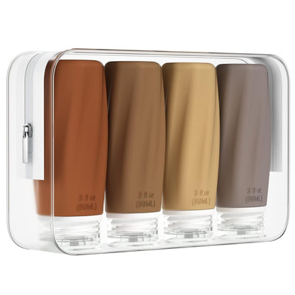 Morfone Travel Bottles for Toiletries, 3oz TSA Approved Travel Size Containers Leak Proof Squeezable Travel Accessories Refillable for Shampoo Conditioner Lotion Liquids(4Pack)