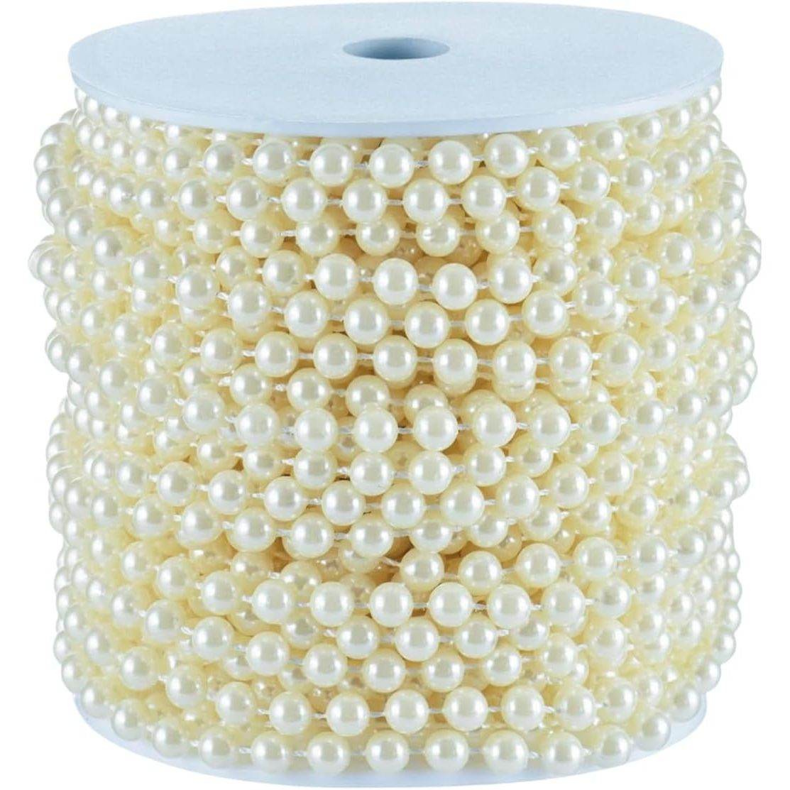 B&S FEEL 5mm Faux Pearl Beads Garland Pearl Bead Roll Strand for Wedding Party Decoration, 99 Feet Roll (Ivory) - My Store