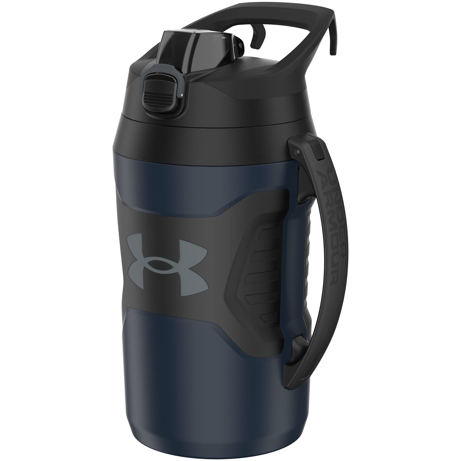 Buy now Under Armour Half Gallon Water Bottle Insulated, 64oz Insulated Water Bottle with Handle, Fence Hook, Leak Resistant, for Baseball, Football & More, Academy/Black at indiglob india
