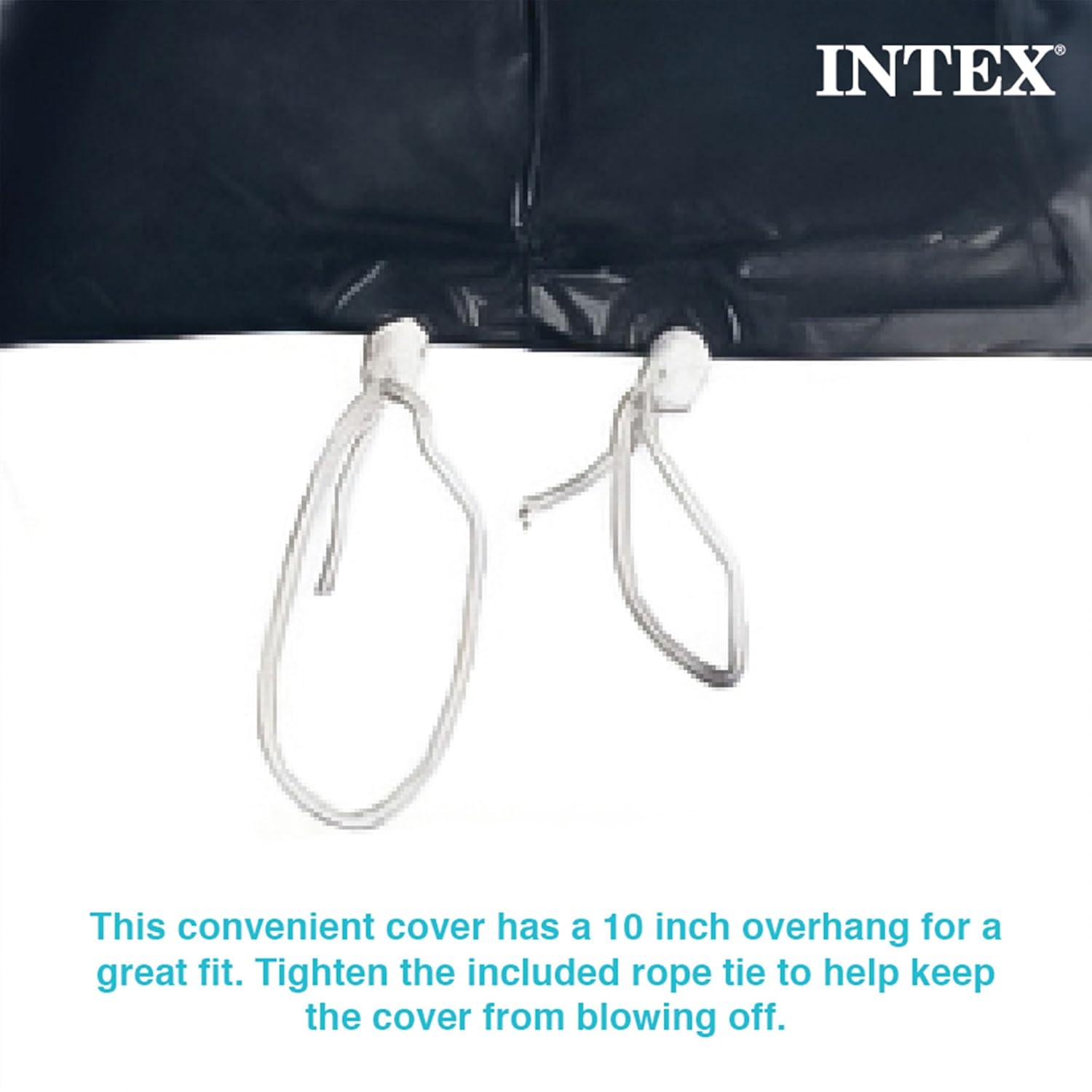 Buy now INTEX 28031E Pool Cover: For 12ft Round Metal Frame Pools – Includes Rope Tie – Drain Holes – 10in Overhang – Snug Fit at indiglob india