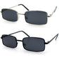 SA106 Mens Retro Vintage Narrow Rectangular Pimp Metal Sunglasses