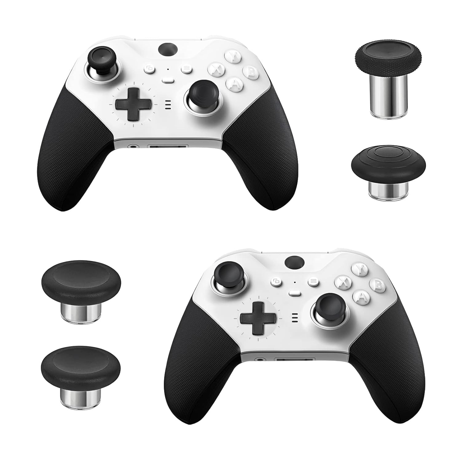 Buy now Metal Replacement Thumbsticks for Xbox Elite Controller Series 2 Core, Component Pack Includes 4 Swap Magnetic Joysticks, 4 Paddles, 1 Standard D-Pads, Accessories Parts for Xbox One Elite 2(Black) at indiglob india
