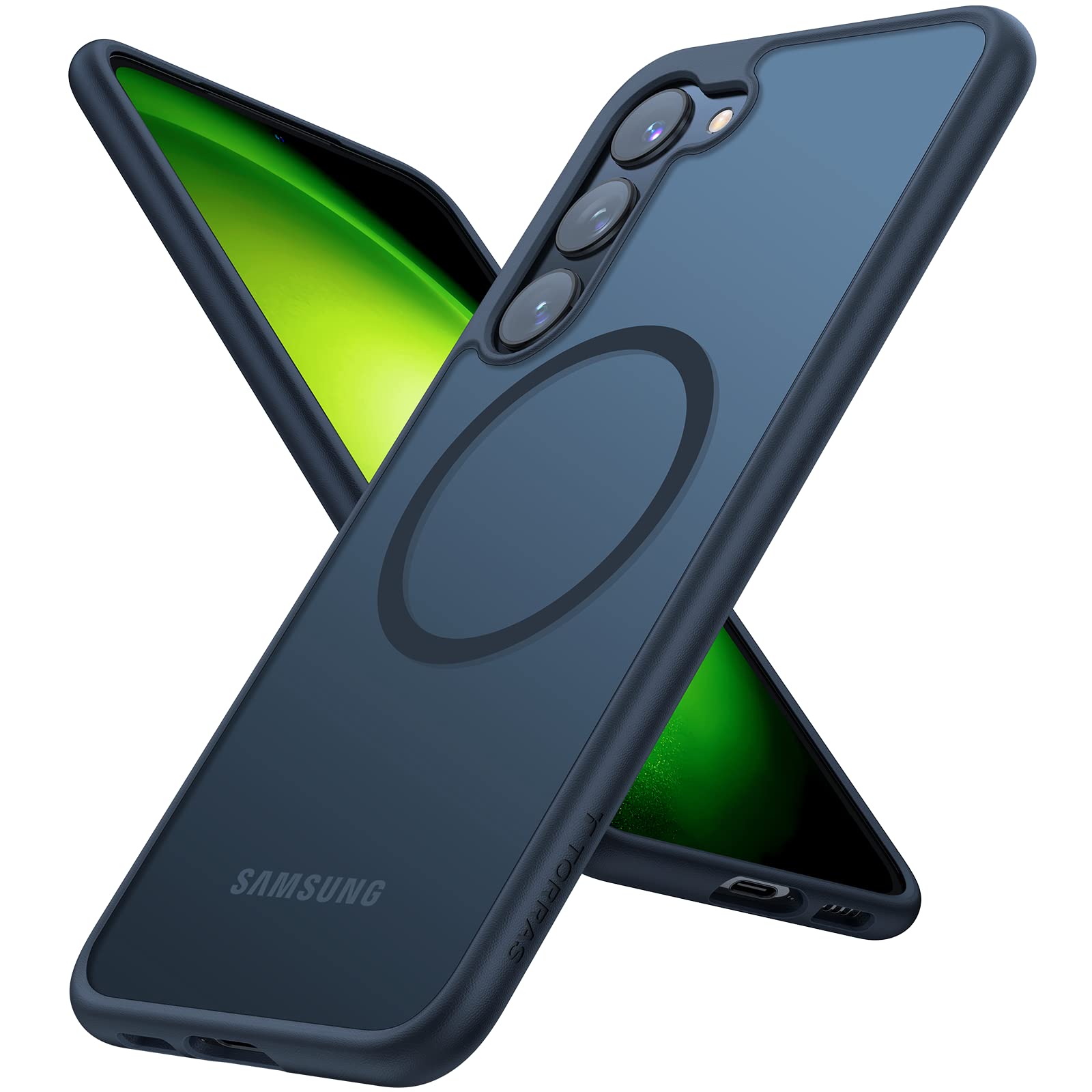 Buy now TORRAS Magnetic Shockproof for Samsung Galaxy S23 Ultra Case, Fit for MagSafe, 4X Military Grade Protection, Translucent Slim Case for Samsung S23 Ultra Case Anti-Fingerprint Anti-Scratch, Black at indiglob india