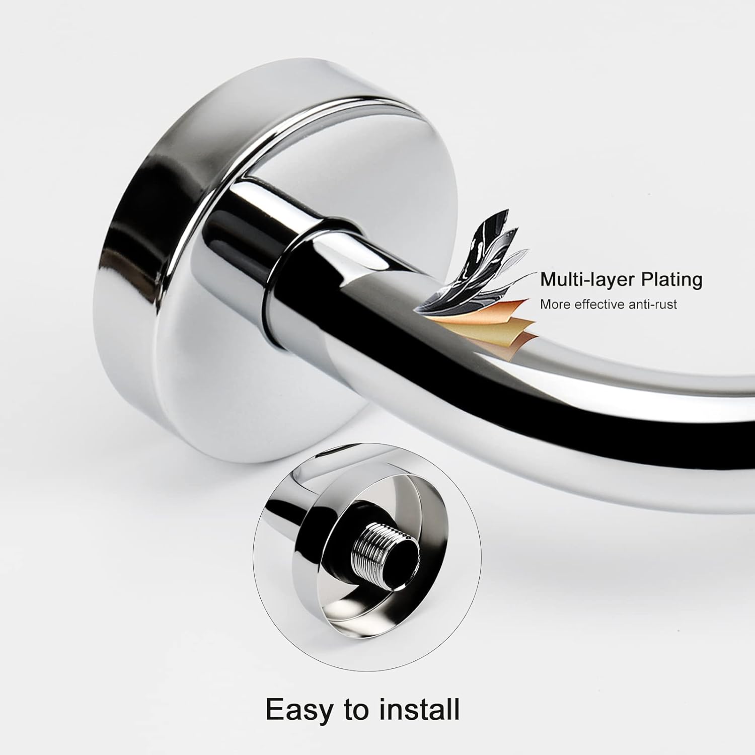 Buy now NearMoon S Shaped Shower Head Riser Arm, Shower Extender Arm with Flange, Standard 1/2" Connection- Bathroom Accessory, 10 Inch (1 Pack, Chrome) at indiglob india