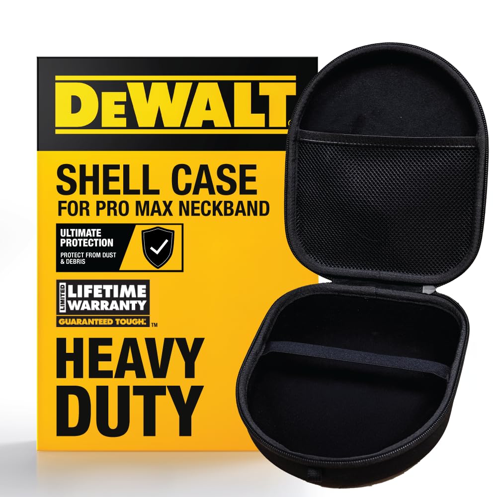 Buy now DEWALT Heavy Duty Protective Headphone Case for Pro Max Neckband, Compact Lightweight w/EVA Earphone Hard Shell Case, Headset Travel Carry Shockproof, Water-Resistant, Soft Interior & Accessory Pocket at indiglob india