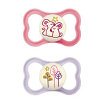 Buy now MAM Air Pacifier for Babies 6-16 Months, Extra Air Flow for Sensitive Skin, Glows in The Dark, Developed with Medical Experts, BPA-Free Skin Soft Silicone, 2 Count, with Sterilizer Case Rose Pink Iris 2 Count (Pack of 1) at indiglob india