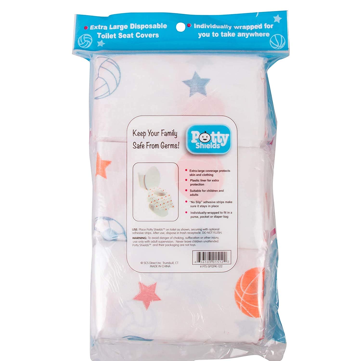 Buy now Toilet Seat Covers Disposable (12 Pack, Sports) - XL Waterproof Toilet Cover for Toddlers, Kids & Adults - Portable & Individually Wrapped for Travel, Potty Training & Public Restrooms at indiglob india