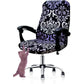 Deisy Dee Computer Office Chair Covers for Stretch Universal Rotating Chair Desk Chairs ONLY Chair Covers (Blue Flower 1, Medium)
