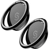 Syncwire Cell Phone Ring Holder Stand, 360 Degree Rotation Finger Ring Kickstand Polished Metal Phone Grip for Magnetic Car Mount - Black+Black