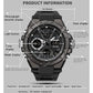 AIMES Mens Watches Sports Outdoor Waterproof Military Watch for Men Tactical Watch Analog Digital Date Alarm Stopwatch Multi-Function Tactics Big Face Wristwatch for Men