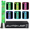 Fish Lamp Sensory Bubble Tube Bubble Lamps Aquarium Night Light 6 LED Color Changing Sensory Tubes Table Lamp Lava Bedroom Lamps Home Decor Desk Fake Fish Tank Birthday Gifts for Women Men 1.9FT - Jellyfish
