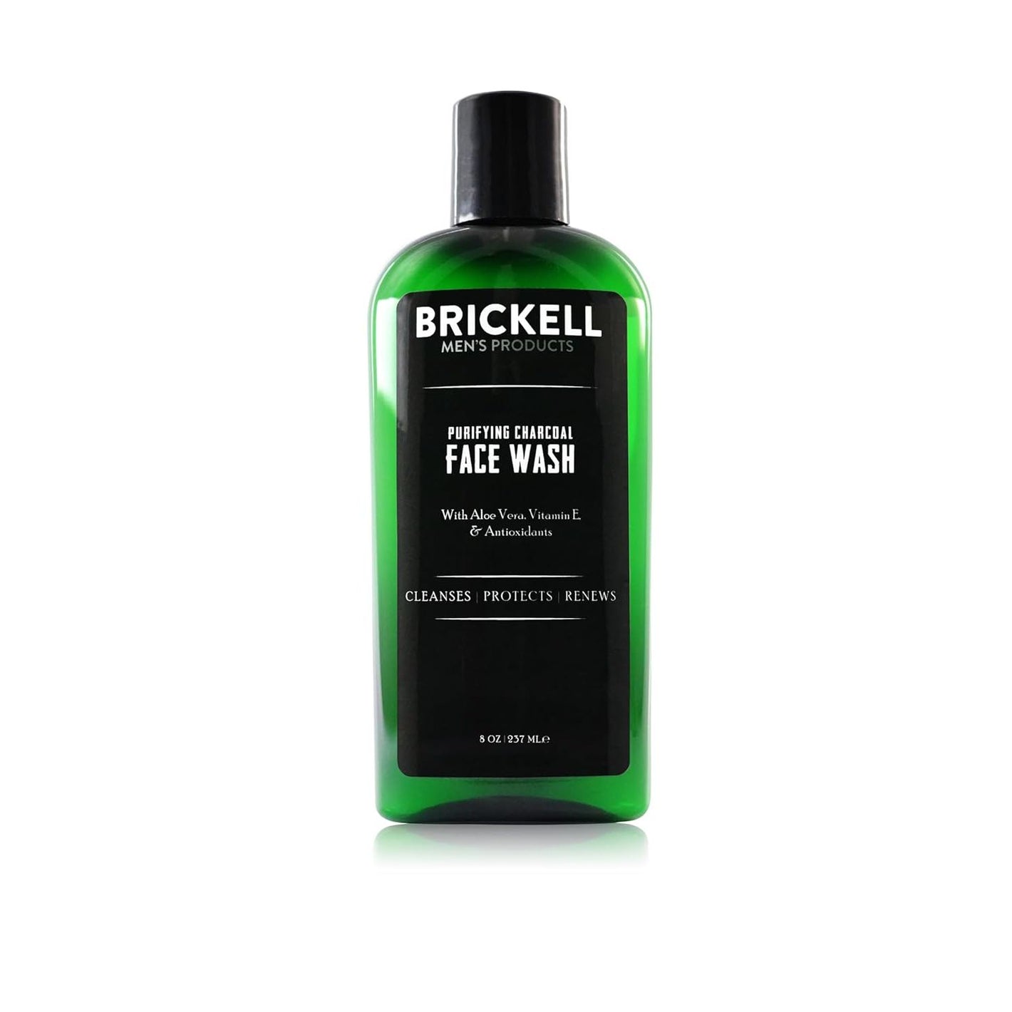 Brickell Men's Purifying Charcoal Face Wash for Men, Natural and Organic Daily Facial Cleanser, 8 Ounce, Scented