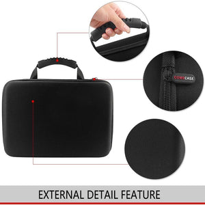 Comecase 10 Slots Watch Box Organizer/Men Watch Display Storage Case Fits All Watches up to 42mm with Extra 4 Pocket (Black)