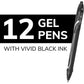 BIC Gelocity Quick Dry Black Gel Pens, Medium Point (0.7mm), 12-Count Pack, Retractable Gel Pens With Comfortable Full Grip