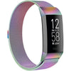 ZWGKKYGYH Metal Bands Compatible with Fitbit Charge 4/Charge 3/Charge 3 SE, Stainless Steel Mesh Band Replacement Accessories Bracelet Strap for Women Men, Silver Small - Colorful