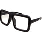 grinderPUNCH Thick Square Frame Clear Lens Glasses Eyeglasses Super Oversized Fashion and Costume