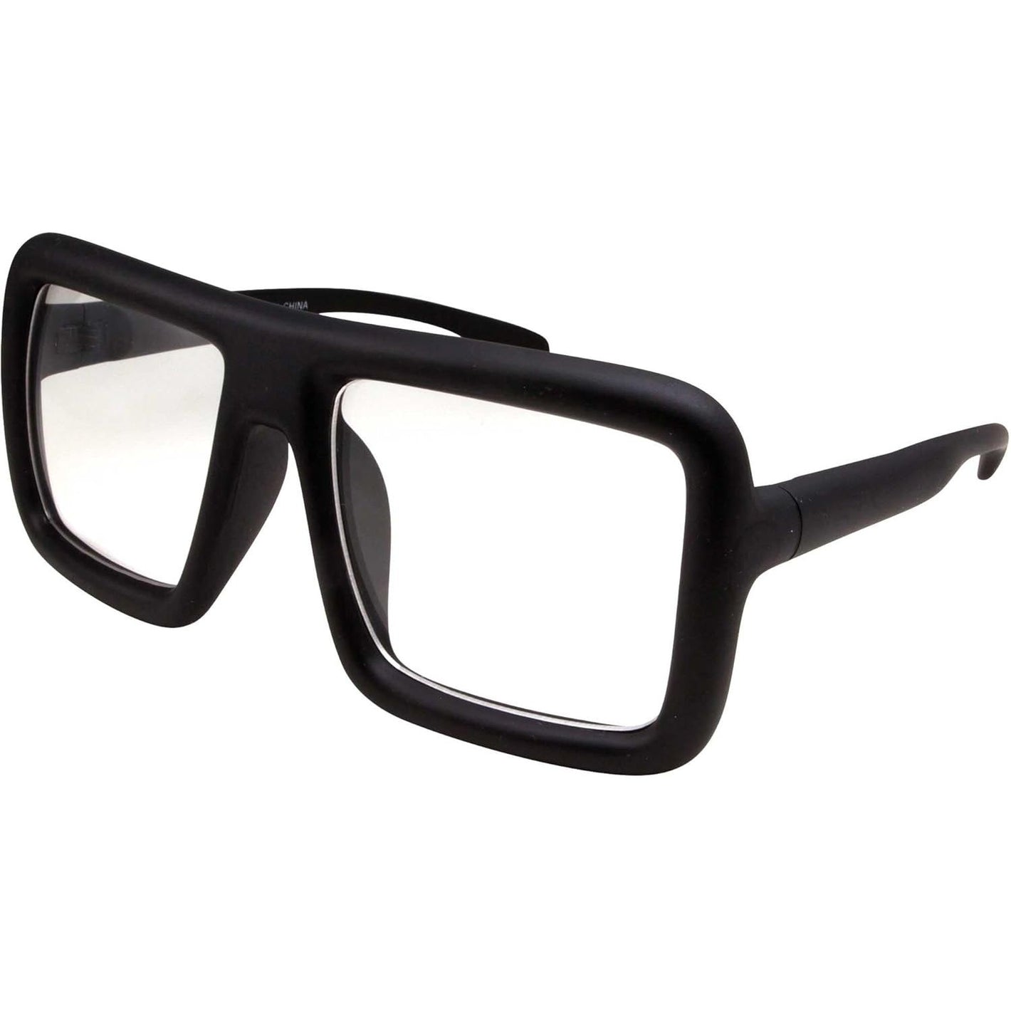grinderPUNCH Thick Square Frame Clear Lens Glasses Eyeglasses Super Oversized Fashion and Costume