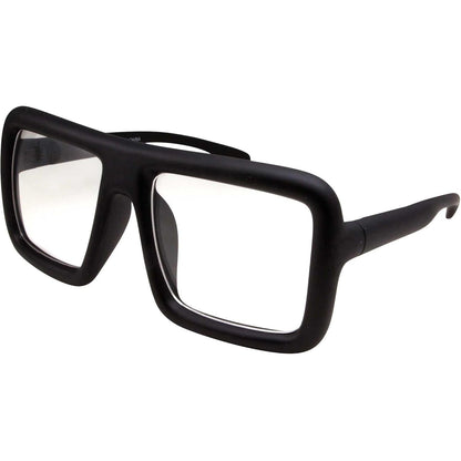 grinderPUNCH Thick Square Frame Clear Lens Glasses Eyeglasses Super Oversized Fashion and Costume