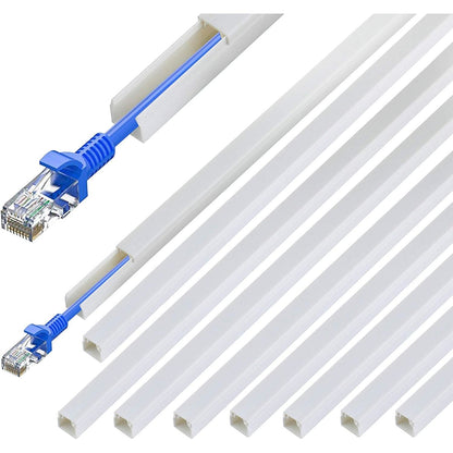 PQPBTz Cord Hider Wall 142in Cable Cover Certified by ROHS and REACH Cord Raceway Cable Concealer Management for TV Computer Hiding Wall Mount Ethernet Cable in Home Office, 9X L16in X W0.4in X H0.4in