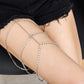 Acenail Boho Crystal Sexy Leg Chains Gold Body Chains Multilayer Beach Thigh Chain Fashion Body Jewelry for Women and Girls (silver)