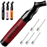 Buy now SPORTBIT Ball Pump for Sports Balls - Push & Pull Inflating System - Hand Pump for All Exercise Balls - Volleyball Pump, Basketball Inflator, Football & Soccer Ball Air Pump - Goes with 5 Needles Set WINE at indiglob india