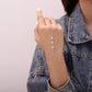 Crystal Finger Bracelets Ring Hand Chain Beach Slave Bracelet Jewelry for Women(Silver)