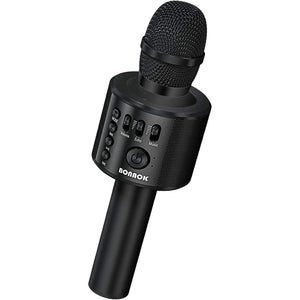 BONAOK Wireless Bluetooth Karaoke Microphone,3-in-1 Portable Handheld Karaoke Mic Speaker Machine Home Party Birthday for All Smartphones Q37 (Black)