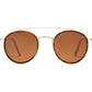 SOJOS Retro Vintage Round Polarized Sunglasses for Women Men Small Double Bridge Circle Sunnies SJ1104