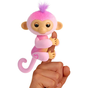 Fingerlings 2023 New Interactive Baby Monkey Reacts to Touch – 70+ Sounds & Reactions – Harmony (Pink)