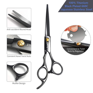 Hair Cutting Scissors Set by Aszwor Hairdressing Shears Kit 12 PCS Professional Haircut Scissors Kit with Hair Cutting Scissors, Thinning Shears, Multi Use Haircut Kit for Home Salon Barber