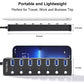 USB Hub, VKUSRA 7 Port USB Hub 3.0 with 4ft USB Long Cable, and Aluminum USB 3.0 Hub with Individual On/Off Switch and LED Indicator, USB Splitter for Laptop & PC, Power Adapter Not Included