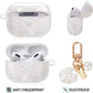 Cute AirPods Pro Case with Shell Pearl Keychain Bling Marble Design Hard TPU Cover Comparable with AirPod Pro Case for Girls and Womens