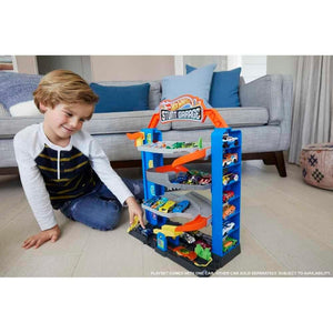 Hot Wheels City Stunt Garage Play Set Gift Idea for Ages 3 to 8 Years Elevator to Upper Levels Connects to Other Sets