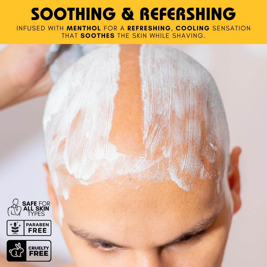 Bee Bald SHAVE Premium Shaving Cream Goes On Light & Slick That's Incredibly Smooth & Quick For Both Face And Head, 6 Fl Oz - My Store