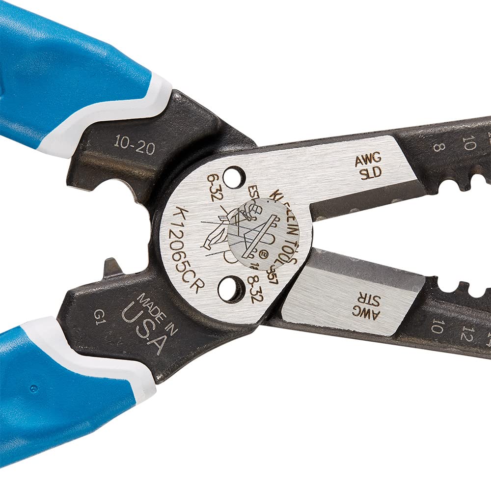 Buy now Klein Tools K12065CR Wire Stripper / Cutter / Crimper Tool, Made in USA, for Cutting, Stripping, Crimping, Twisting (8-18 AWG solid, 10-20 AWG stranded) at indiglob india