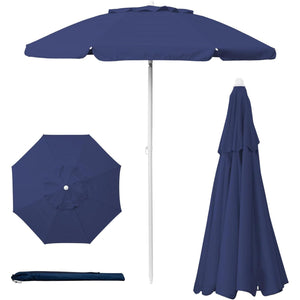 PICNIC TIME 5.5 Ft Portable Beach Umbrella, Lightweight UV Protection Sunshade with Tilt Pole & Carry Bag, Outdoor Canopy Umbrella for Beach, Sand, Pool, Patio, Camping, Travel, or Backyard Shade, (Navy Blue)