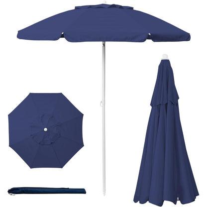 PICNIC TIME 5.5 Ft Portable Beach Umbrella, Lightweight UV Protection Sunshade with Tilt Pole & Carry Bag, Outdoor Canopy Umbrella for Beach, Sand, Pool, Patio, Camping, Travel, or Backyard Shade, (Navy Blue)