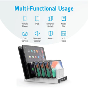 Unitek Adjustable Universal Multi Device Organizer Dock Stand Holder Compatible for iPhone, iPad, Kindle, Fire Tablet, Samsung Galaxy, Google Nexus, Pixel, All Electronic Devices-No Charging Port