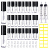 AMORIX 50PCS Mini Lip Gloss Tubes with Wand 1.2ml Empty Lip Gloss Containers Refillable Travel Lip Balm Bottles for Samples with 5ml Syringes DIY Lip Gloss Base + Tag Labels (Rose Gold) - 50PCS - Black