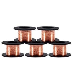 5 Rolls/Set 12m Copper Wire Enameled Wire Copper Winding Wire Enameled Repair Wire 0.004" Diameter