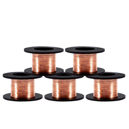 5 Rolls/Set 12m Copper Wire Enameled Wire Copper Winding Wire Enameled Repair Wire 0.004" Diameter