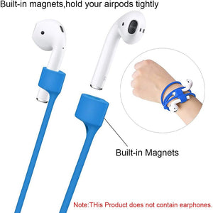 Magnetic Anti-Lost Straps for AirPods,Colorful Soft Silicone Sports Lanyard, Neck Rope Cord