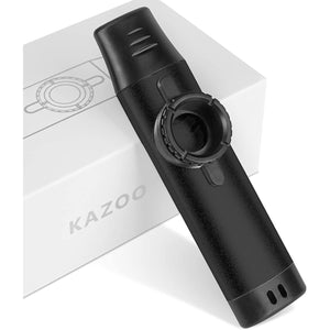 Kazoos with 5 extra Membranes, Metal Kazoo with Adjustable Tone for Guitar, Ukulele, Violin, Piano, Keyboard, Easy to Learn Musical Instruments for beginners/adults/Music Lovers. (black)