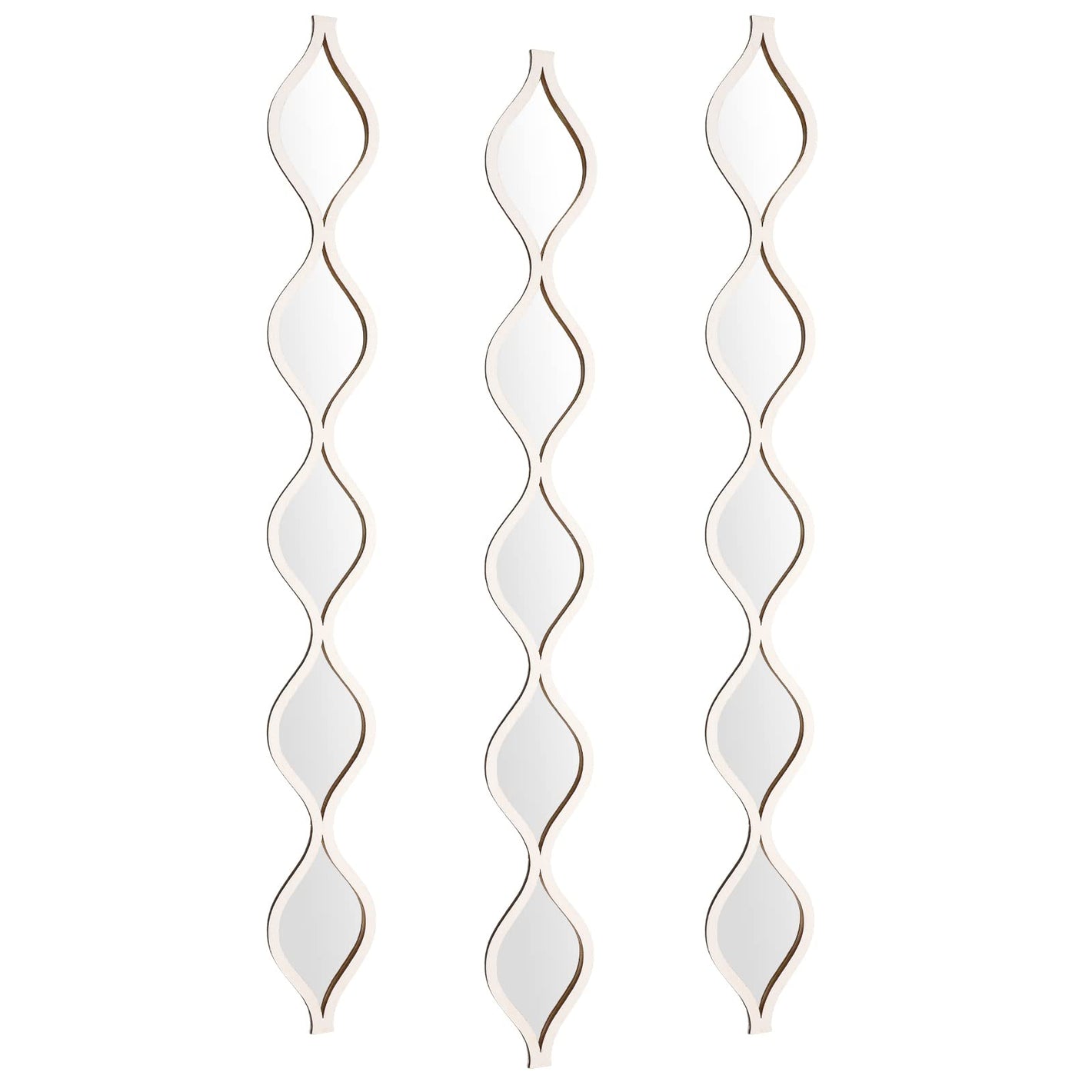 Buy now Amyhill Set of 3 Teardrop Mirror Wall Decor 23.6 x 2.7 x 0.2 Inches Rustic Farmhouse Decorative Long Mirror Creative Boho Art Decor for The Living Room Bathroom Bedroom Entryway (White) at indiglob india