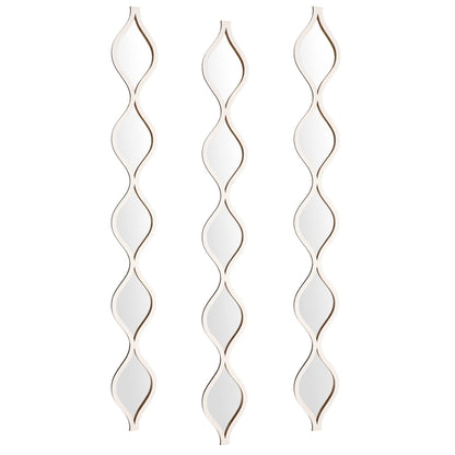Buy now Amyhill Set of 3 Teardrop Mirror Wall Decor 23.6 x 2.7 x 0.2 Inches Rustic Farmhouse Decorative Long Mirror Creative Boho Art Decor for The Living Room Bathroom Bedroom Entryway (White) at indiglob india