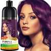 Herbishh Hair Color Shampoo - Magic Dye for Gray Hair, Lasting Color in Minutes - 500 Ml, 3-In-1, Ammonia-Free (Dark Brown) - Purple