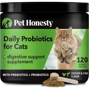 Digestive Probiotic Powder Supplement for Cats - Digestive Support + Gut Health, Probiotic for Cats, Cat Constipation Relief, Bowel Support, Immunity & Overall Health - 120 Scoops
