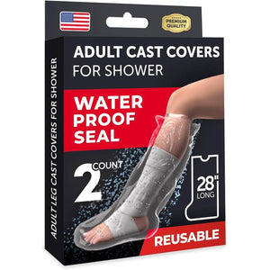 100% Waterproof Cast Covers for Shower Leg - Tight Seal - Reusable Adult 2pk Half Leg Cast Protectors - Knee, Ankle, Foot - My Store